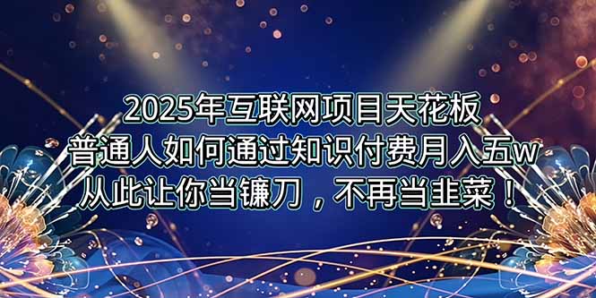 2025年互联网项目天花板，普通人如何通过卖项目实现逆风翻盘，月入5W＋！-点点短视频网