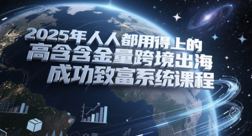2025年人人都用得上的高含金量跨境出海成功致富系统课程-点点短视频网