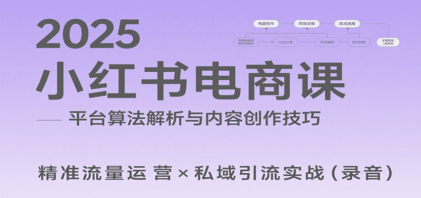 2025小红书电商课：解析算法，创作高转化内容，助力卖家获取流量实现变现(录音)-点点短视频网