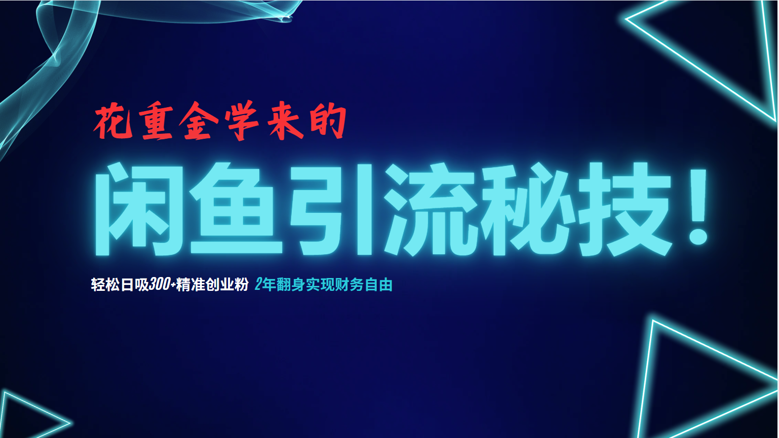 花重金学来的闲鱼引流秘技！轻松日吸300+精准创业粉，每天躺赚5000+，2…-点点短视频网