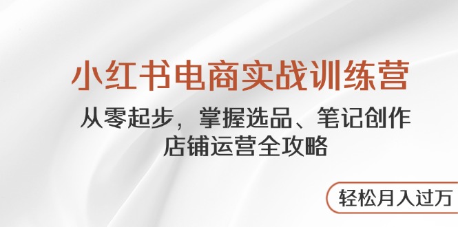 小红书电商实战训练营，从零起步，掌握选品、笔记创作、店铺运营全攻略…-点点短视频网