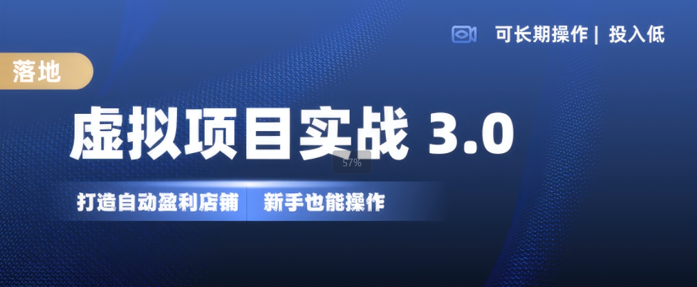 虚拟项目实战3.0，打造自动盈利店铺，可长期操作投入低，新手也能操作-点点短视频网