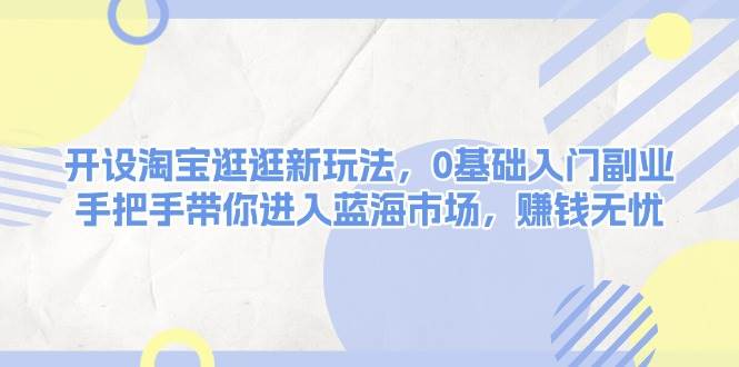 开设淘宝逛逛新玩法，0基础入门副业，手把手带你进入蓝海市场，赚钱无忧-点点短视频网
