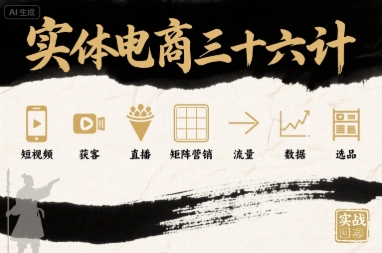 实体电商三十六计，短视频-获客-直播-矩阵营销-流量-数据-选品-点点短视频网