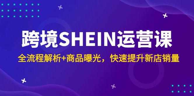跨境SHEIN运营课，全流程解析+商品曝光，快速提升新店销量-点点短视频网