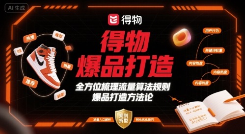 得物爆品打造，全方位梳理得物流量算法规则爆品打造规则-点点短视频网