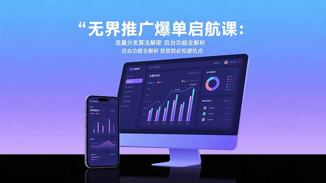 无界推广爆单启航课：流量分发算法解密 后台功能全解析 投放前必知避坑点-点点短视频网