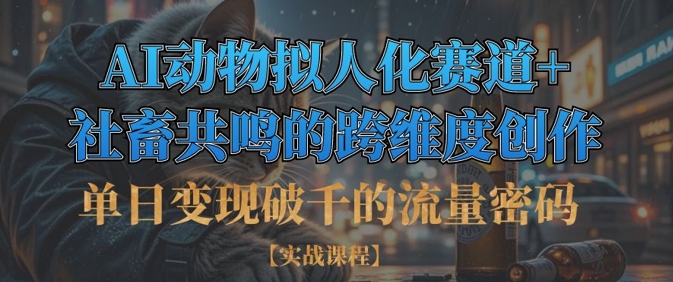 单日变现破千的流量密码，AI动物拟人化赛道+社畜共鸣的跨维度创作-点点短视频网