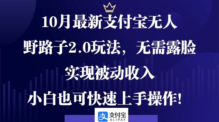 10月最新支付宝无人野路子2.0玩法，无需露脸，实现被动收入，小白也可…-点点短视频网