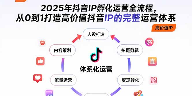2025年抖音IP孵化运营全流程，从0到1打造高价值抖音IP的完整运营体系-点点短视频网