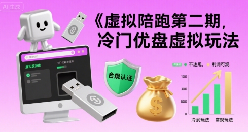 虚拟陪跑第二期，冷门优盘虚拟玩法，不违规，利润可观-点点短视频网