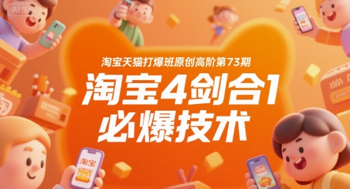 淘宝天猫打爆班原创高阶第73期，淘宝4剑合1必爆技术-点点短视频网