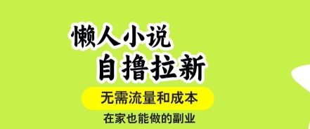 懒人小说自撸拉新，无需流量，一个账号一条作品就可以打爆收益，在家也能轻松做的副业【揭秘】-点点短视频网