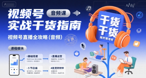 视频号实战干货指南，视频号直播全攻略(音频)-点点短视频网