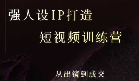 强人设ip打造课，8月​最新5天短视频ip训练营，从出镜到成交-点点短视频网