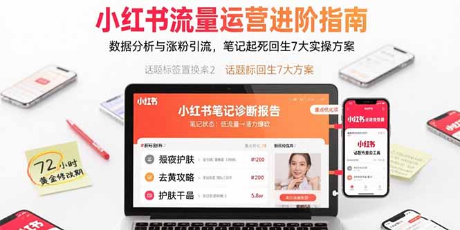 小红书流量运营进阶指南，数据分析与涨粉引流，笔记起死回生7大实操方案-点点短视频网