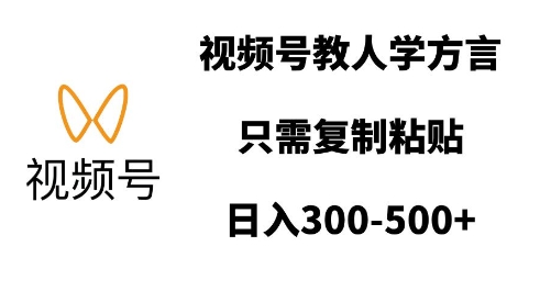 视频号教人学方言，只需复制粘贴，日入多张-点点短视频网