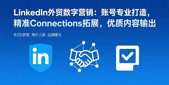 LinkedIn外贸数字营销：账号专业打造，精准Connections拓展，优质内容输出-点点短视频网