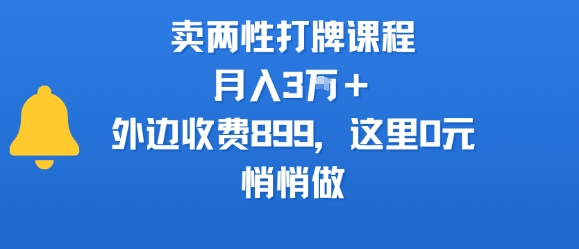 卖两性打牌课程，月入3W+外边收费899的课程，这里0元，悄悄做-点点短视频网