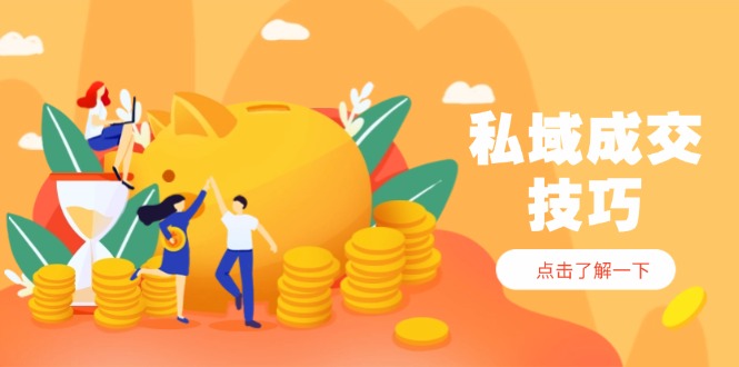 私域成交技巧，帮你从入门到精通，破解四大痛点，快速变现，轻松收钱-点点短视频网