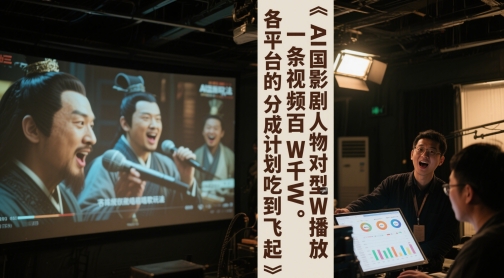 AI三国影视剧人物对口型唱歌玩法，一条视频百W千W播放，各平台的分成计划吃到飞起-点点短视频网