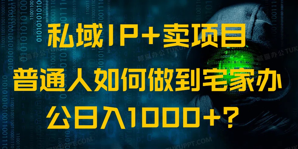私域IP+卖项目，普通人如何做到宅家办公实现日入1000+-点点短视频网