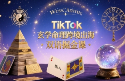 TikTok玄学命理跨境出海双语掘金课，手把手教你用命理知识精准直击海外用户痛点-点点短视频网