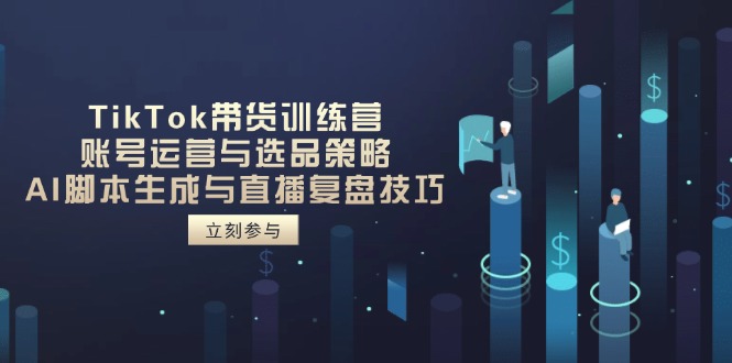 TikTok带货训练营，账号运营与选品策略，AI脚本生成与直播复盘技巧-点点短视频网