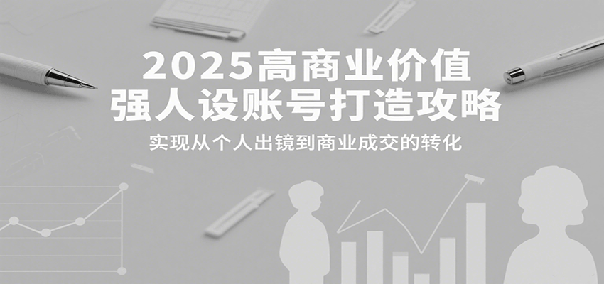 2025高商业价值强人设账号打造攻略，实现从个人出镜到商业成交的转化-点点短视频网