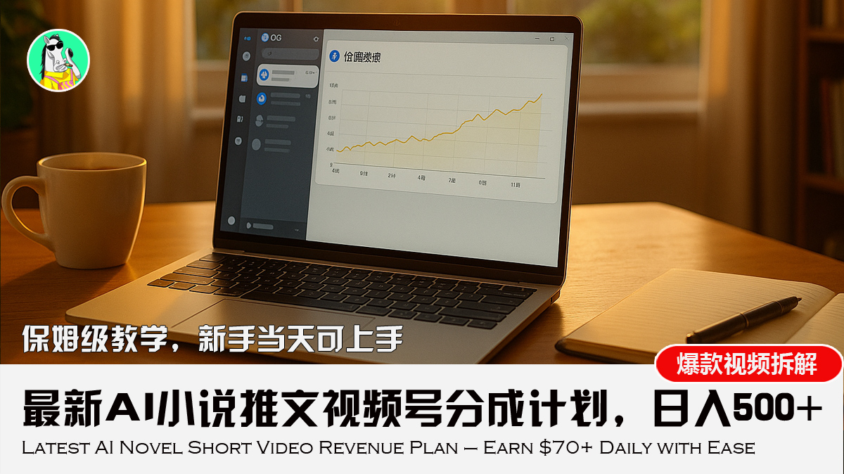 最新AI小说推文视频号分成计划，新手小白也能当天日入500+教程-点点短视频网