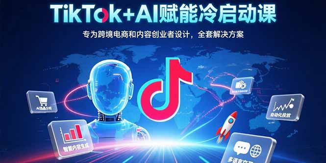 TikTok+AI赋能冷启动课：专为跨境电商和内容创业者设计，全套解决方案-点点短视频网