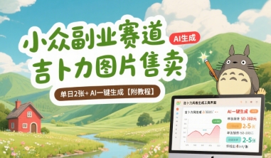 小众副业赛道 吉卜力图片售卖 单日2张+ AI一键生成【附教程】-点点短视频网