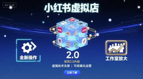 小红书虚拟店矩阵2.0，全新操作，超强技术，可工作室放大-点点短视频网