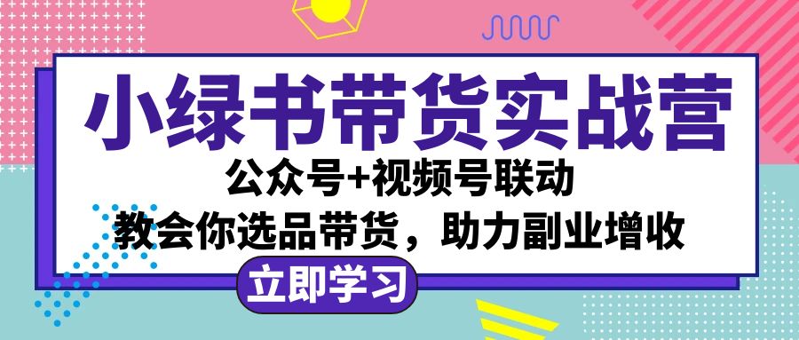 小绿书AI带货实战营：公众号+视频号联动，教会你选品带货，助力副业增收-点点短视频网